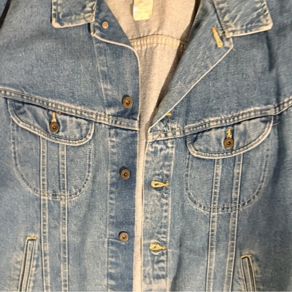 Lee Jean Jacket Vintage 90s Denim Trucker Jean Jacket USA XXL - Picture 9 of 15